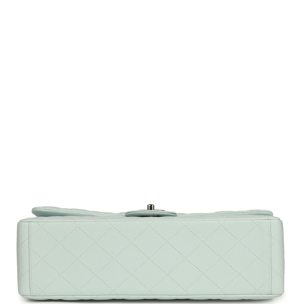chanel-maxi-classic-double-flap-bag-light-blue-shiny-caviar-silver-metal