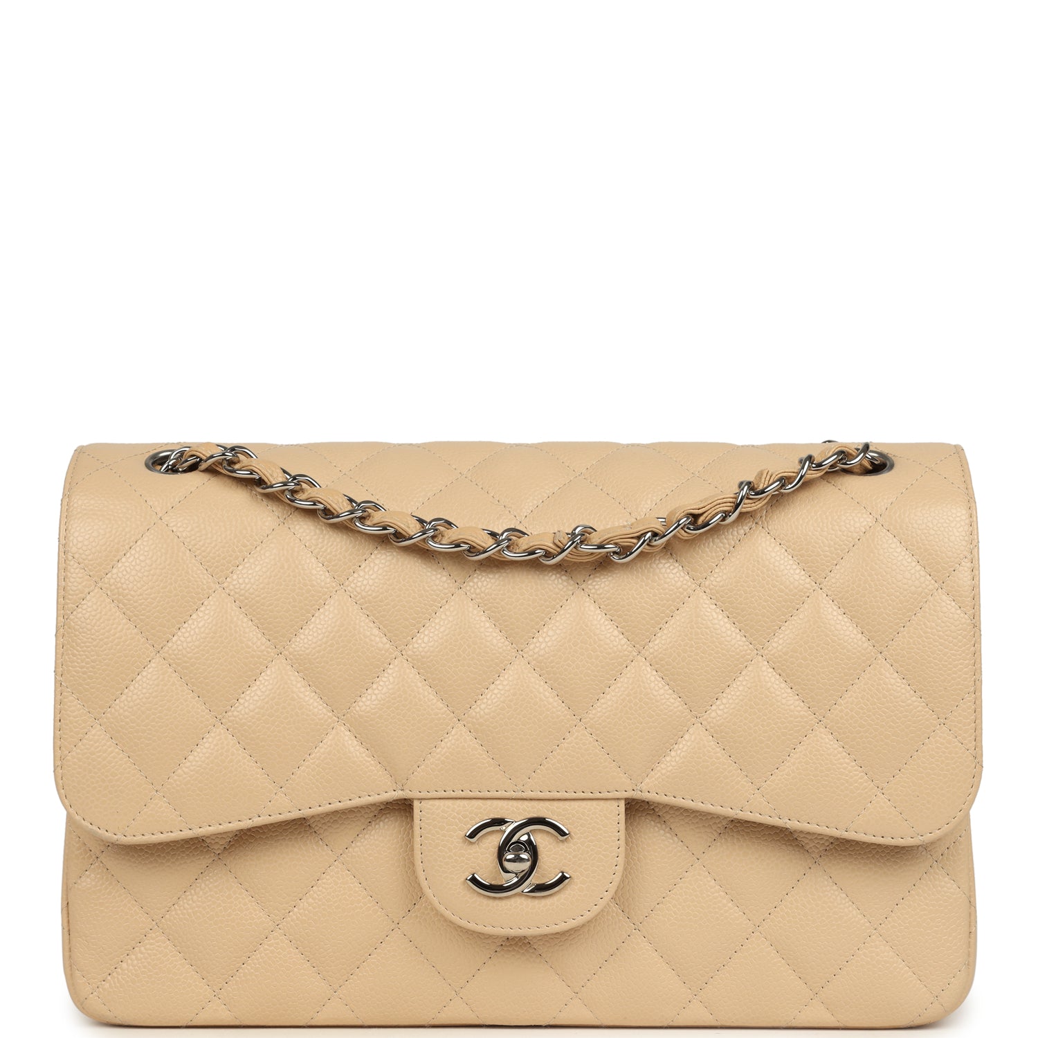 pre-owned-chanel-jumbo-classic-double-flap-bag-light-beige-caviar-silver-metal-1