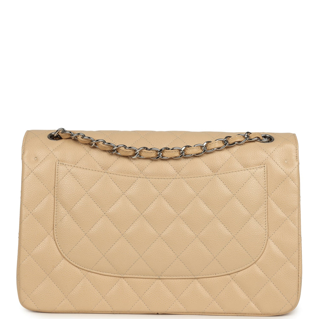 pre-owned-chanel-jumbo-classic-double-flap-bag-light-beige-caviar-silver-metal-1