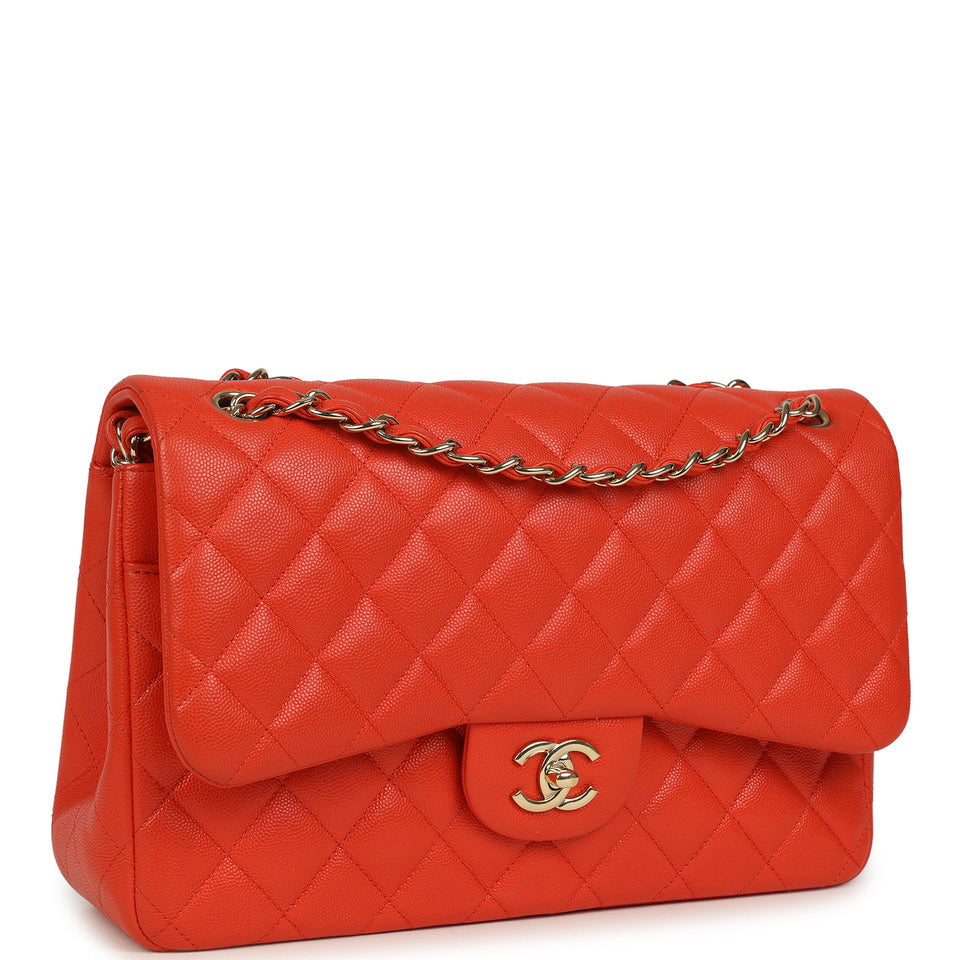 pre-owned-chanel-jumbo-classic-double-flap-bag-dark-orange-shiny-caviar-light-gold-metal