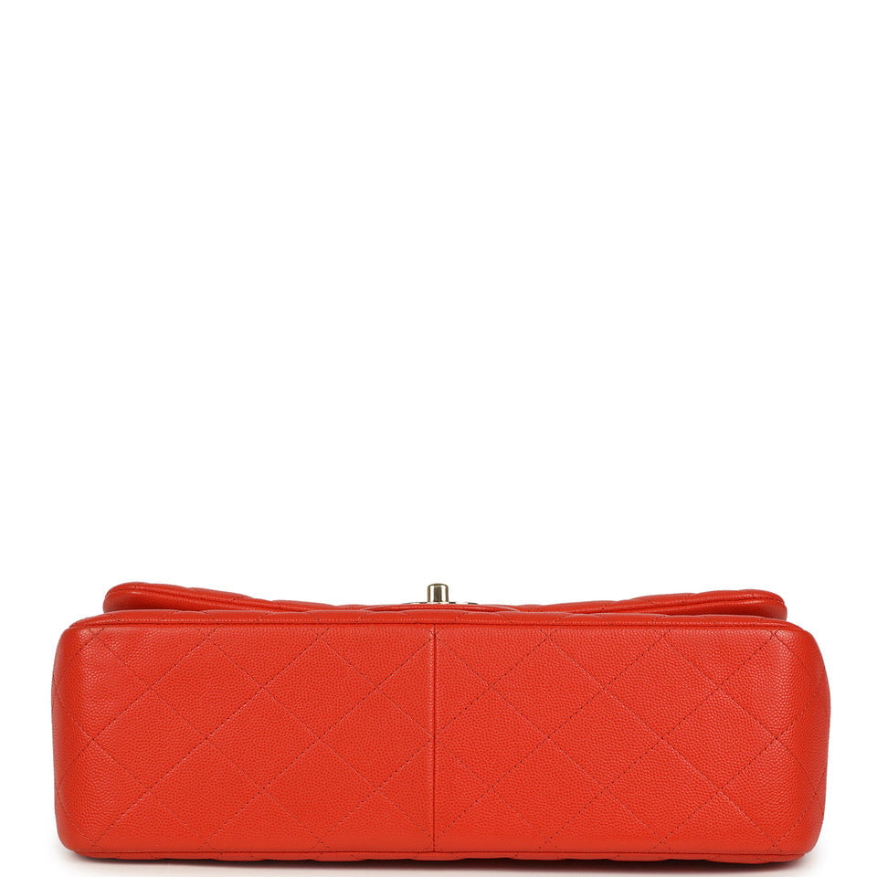 pre-owned-chanel-jumbo-classic-double-flap-bag-dark-orange-shiny-caviar-light-gold-metal