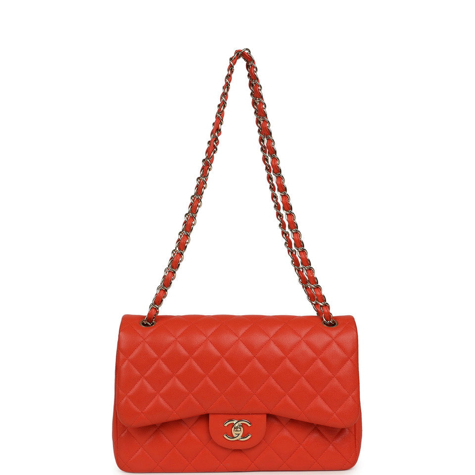 pre-owned-chanel-jumbo-classic-double-flap-bag-dark-orange-shiny-caviar-light-gold-metal