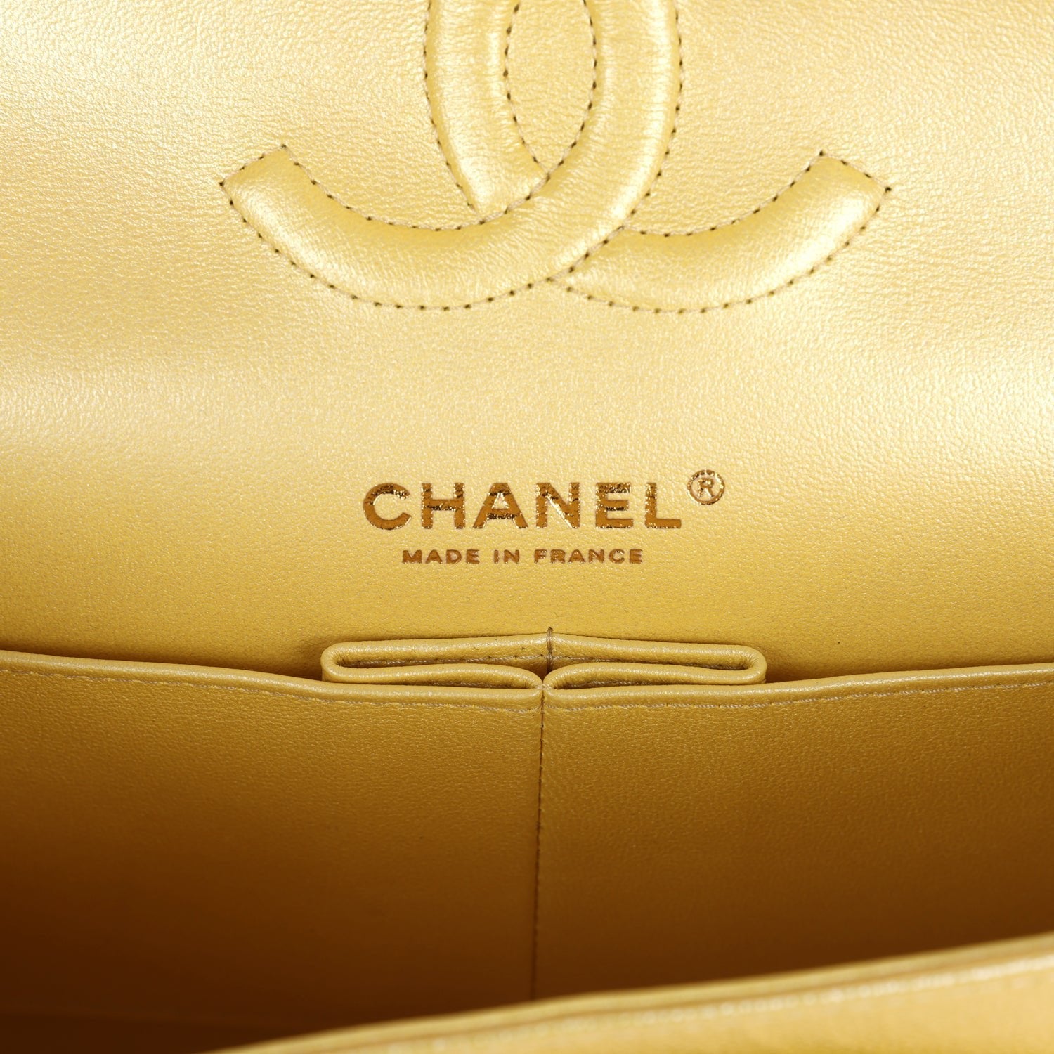 chanel-medium-classic-double-flap-bag-yellow-iridescent-caviar-gold-metal