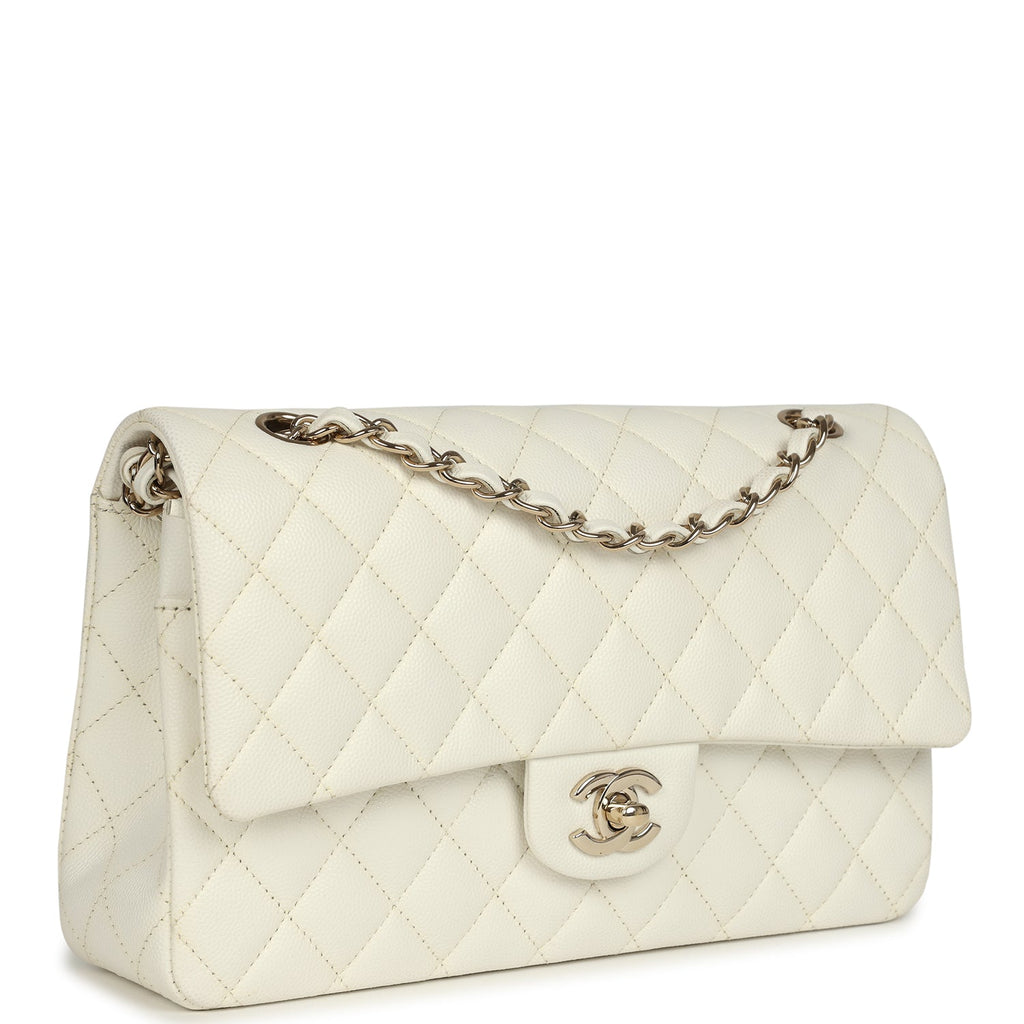 pre-owned-chanel-medium-classic-double-flap-white-caviar-light-gold-metal