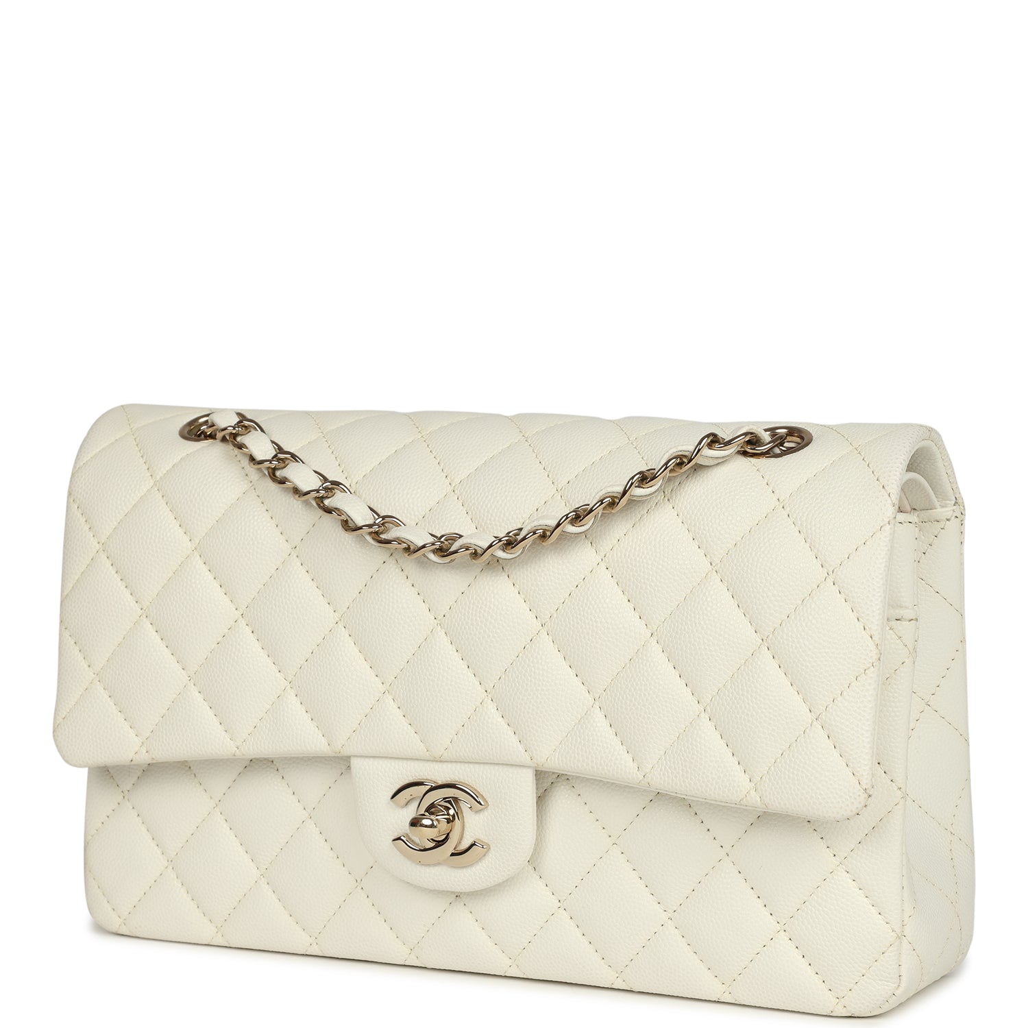 pre-owned-chanel-medium-classic-double-flap-white-caviar-light-gold-metal