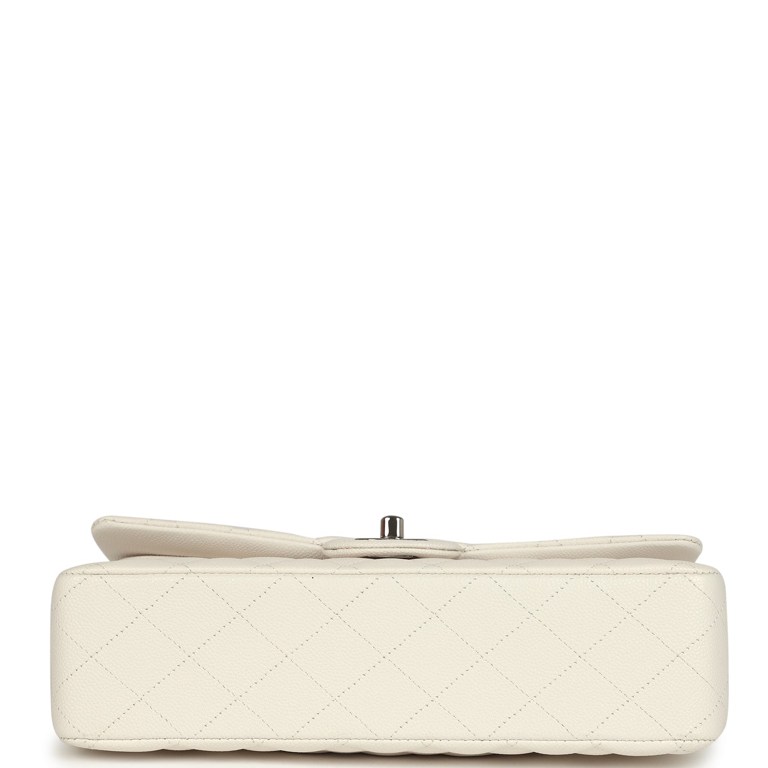 pre-owned-chanel-medium-classic-double-flap-white-shiny-caviar-silver-metal