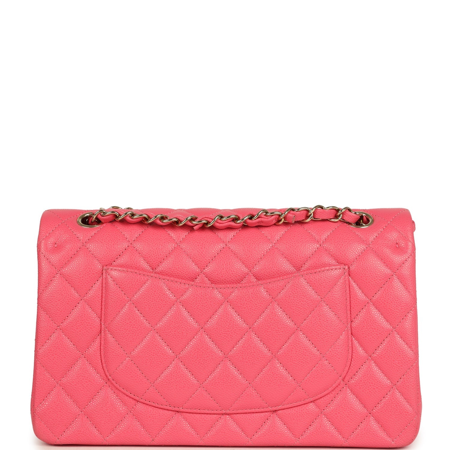 pre-owned-chanel-medium-classic-double-flap-bag-dark-pink-shiny-caviar-gold-metal