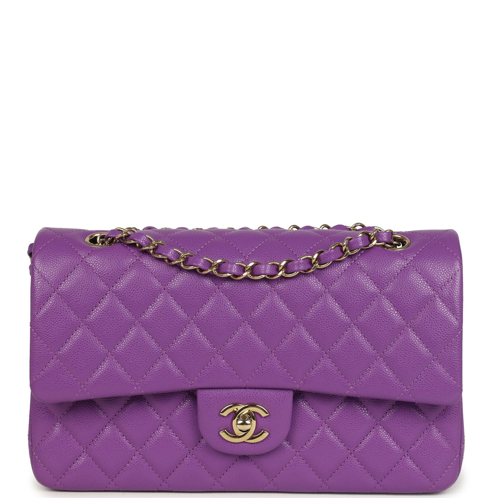 pre-owned-chanel-medium-classic-double-flap-bag-dark-purple-shiny-caviar-light-gold-metal