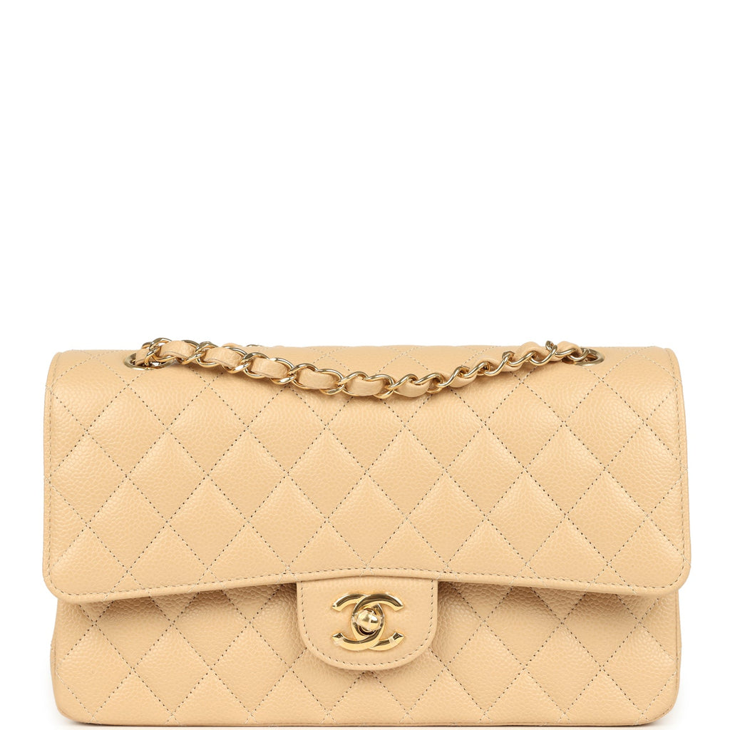 chanel-medium-classic-double-flap-beige-clair-caviar-gold-metal