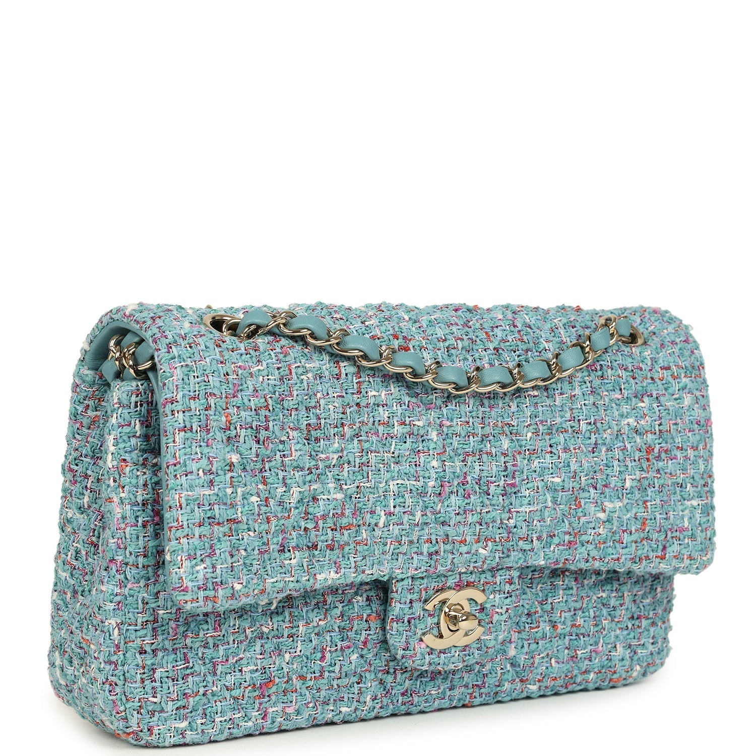 chanel-medium-classic-double-flap-bag-blue-multi-tweed-light-gold-metal