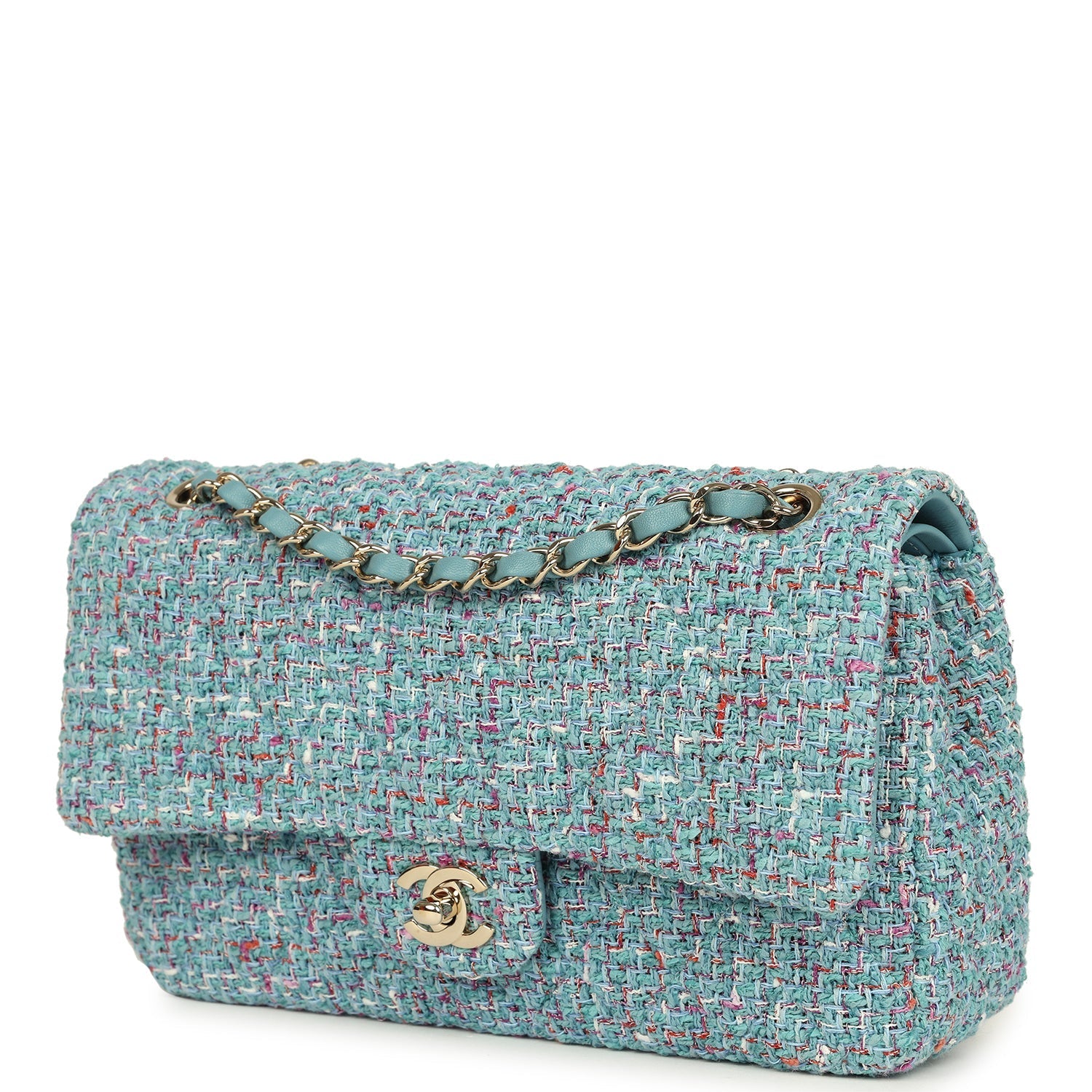 chanel-medium-classic-double-flap-bag-blue-multi-tweed-light-gold-metal