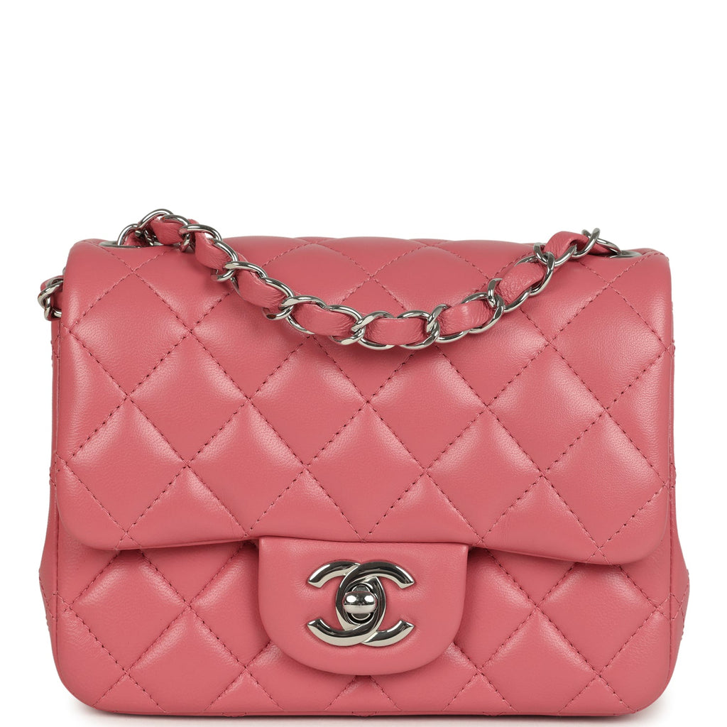 chanel-mini-classic-square-flap-bag-pink-lambskin-silver-metal