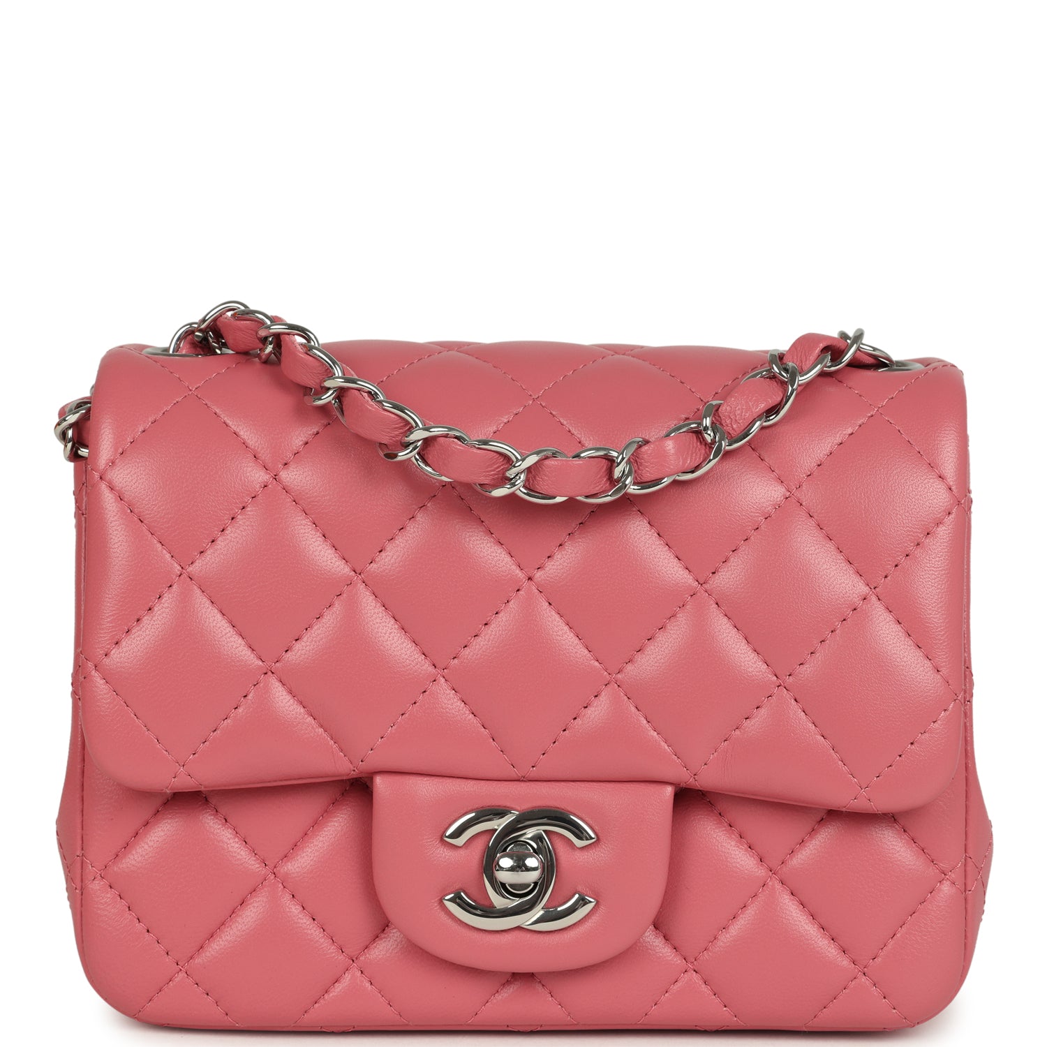 chanel-mini-classic-square-flap-bag-pink-lambskin-silver-metal