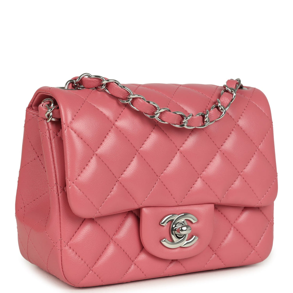 chanel-mini-classic-square-flap-bag-pink-lambskin-silver-metal