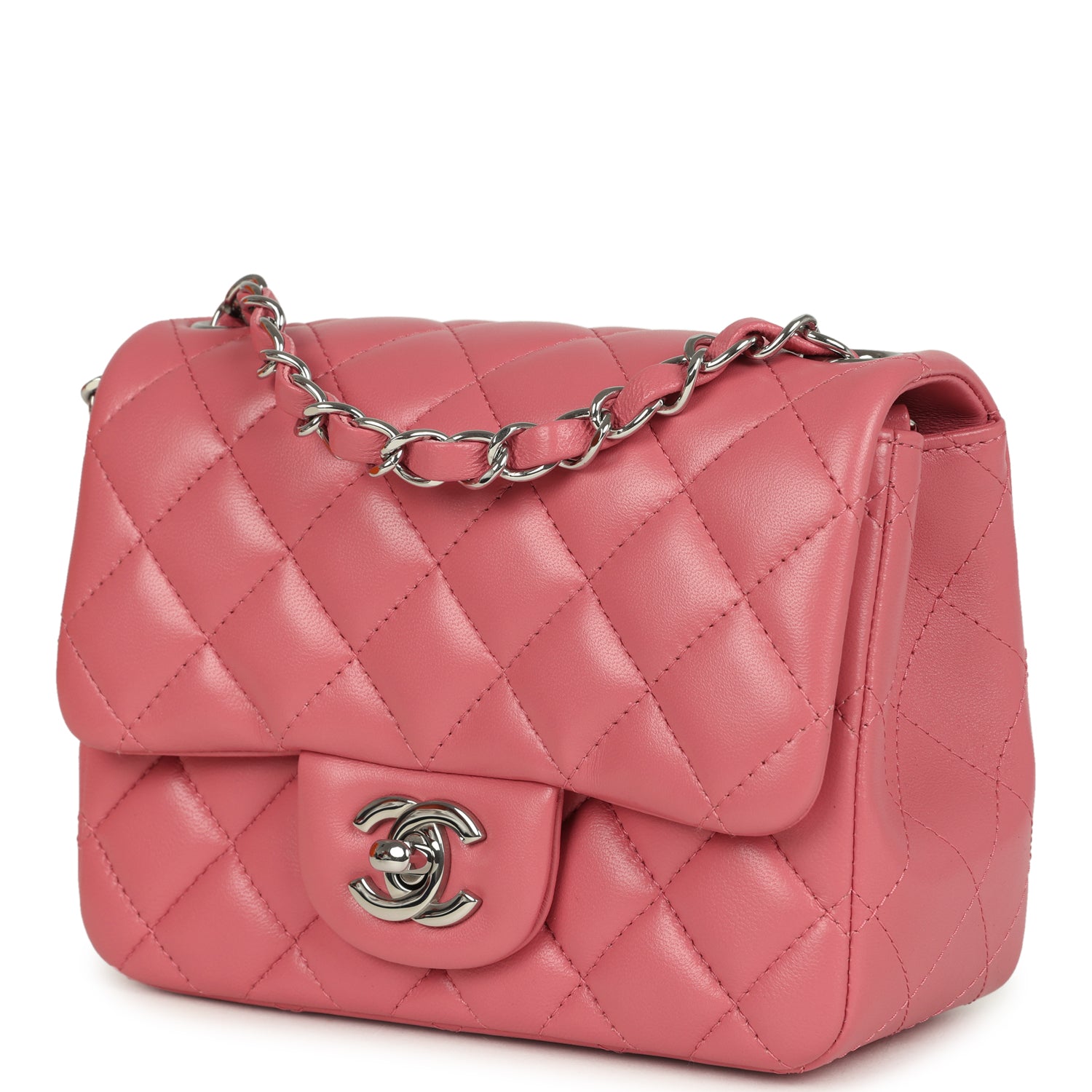 chanel-mini-classic-square-flap-bag-pink-lambskin-silver-metal