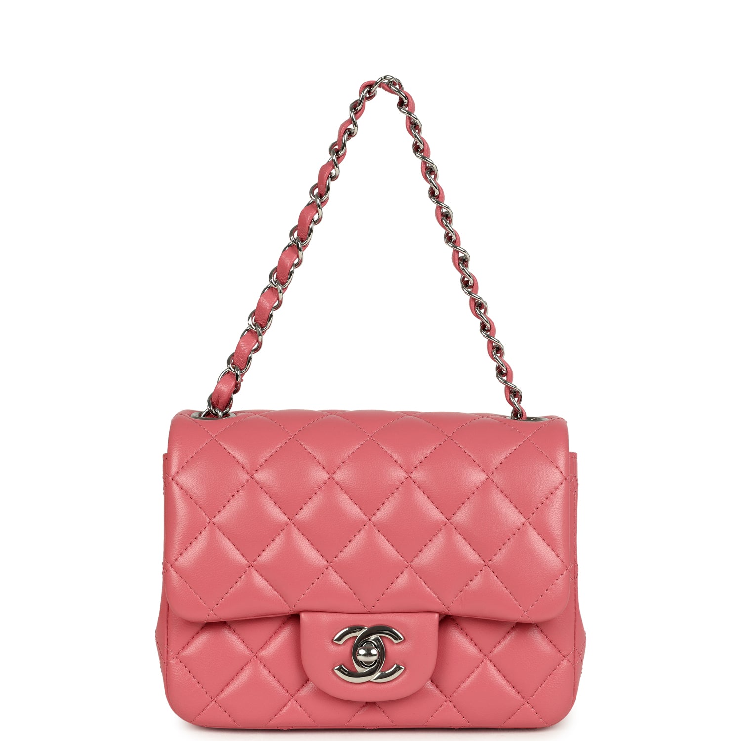 chanel-mini-classic-square-flap-bag-pink-lambskin-silver-metal