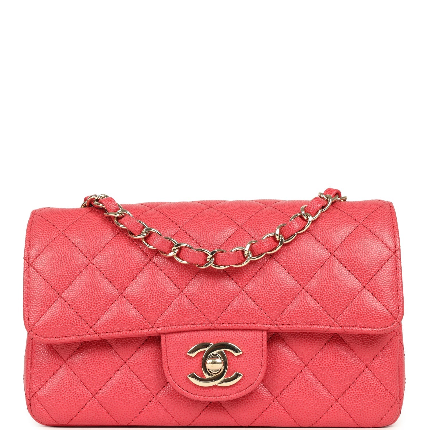 pre-owned-chanel-mini-classic-rectangular-flap-bag-dark-pink-caviar-light-gold-metal