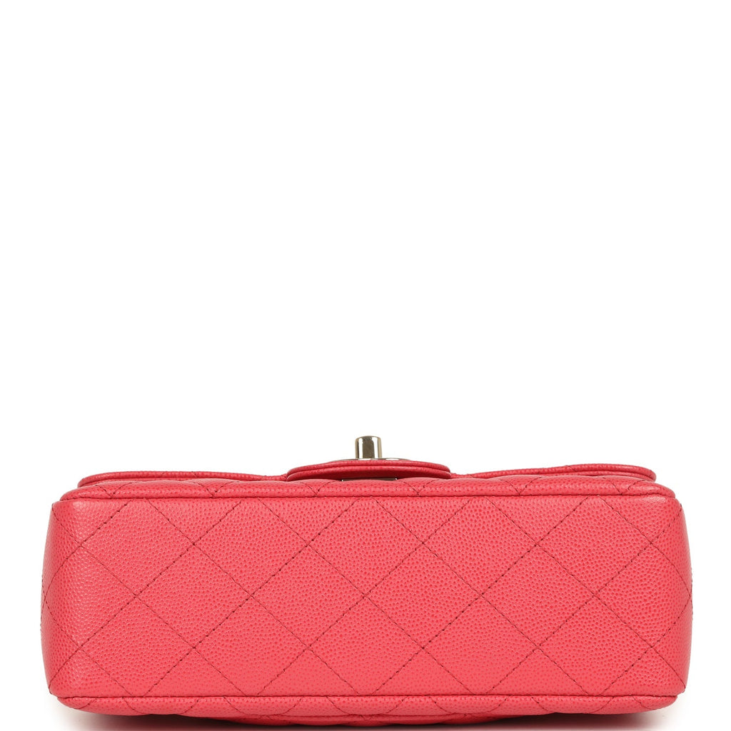 pre-owned-chanel-mini-classic-rectangular-flap-bag-dark-pink-caviar-light-gold-metal