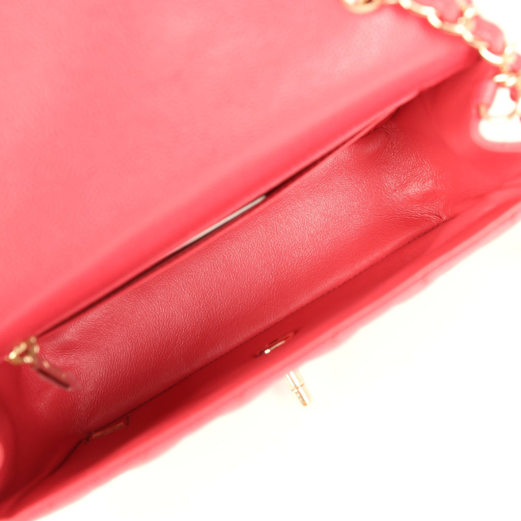 pre-owned-chanel-mini-classic-rectangular-flap-bag-dark-pink-caviar-light-gold-metal