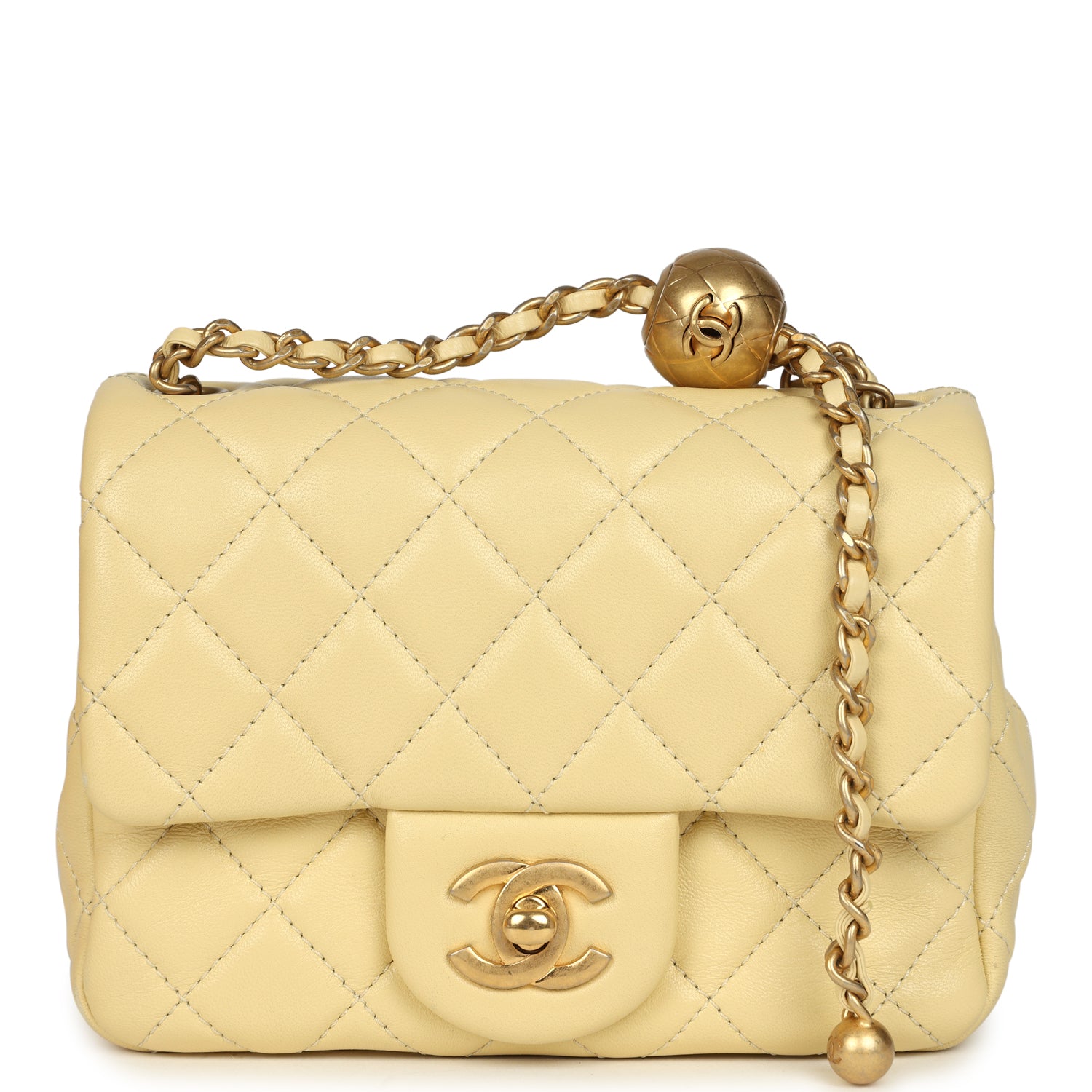 pre-owned-chanel-mini-pearl-crush-square-flap-bag-yellow-lambskin-brushed-gold-metal
