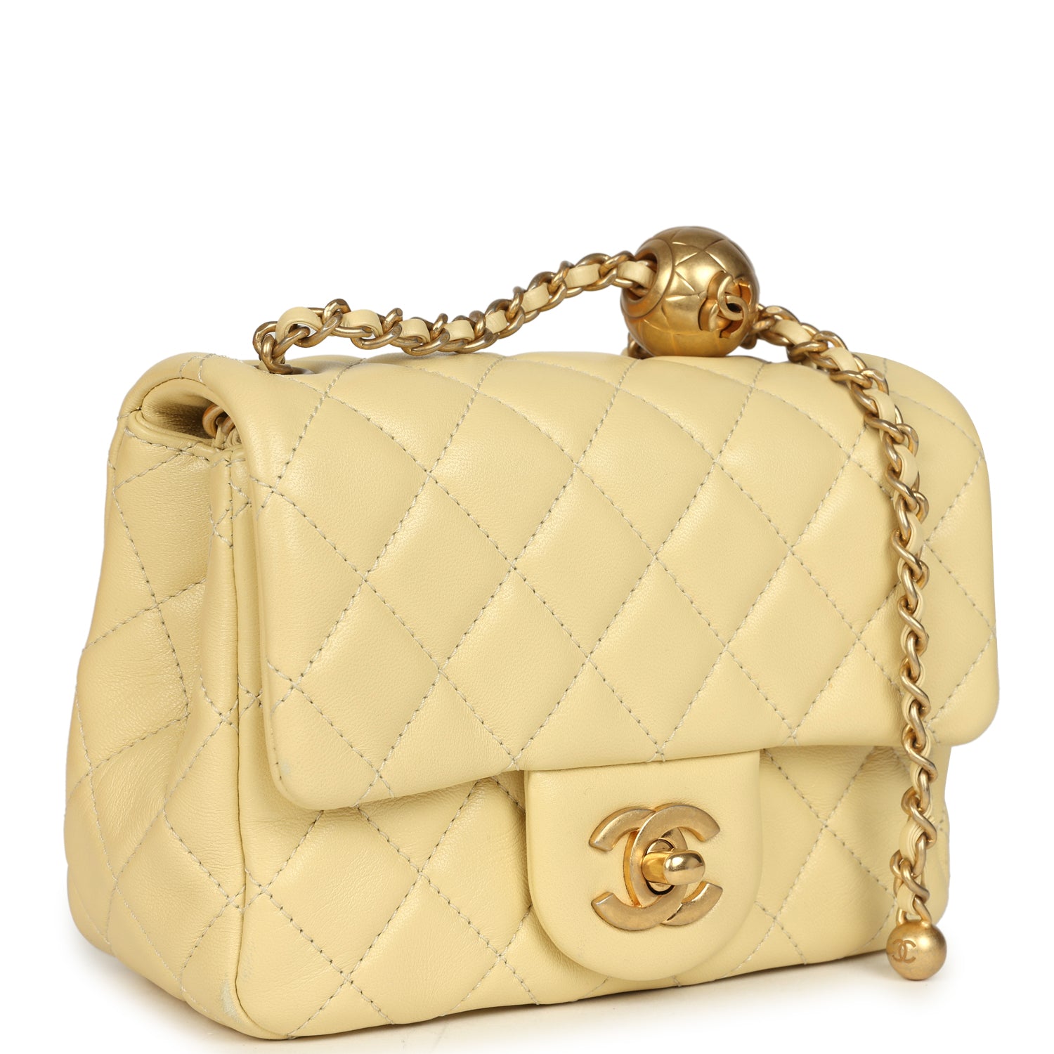 pre-owned-chanel-mini-pearl-crush-square-flap-bag-yellow-lambskin-brushed-gold-metal