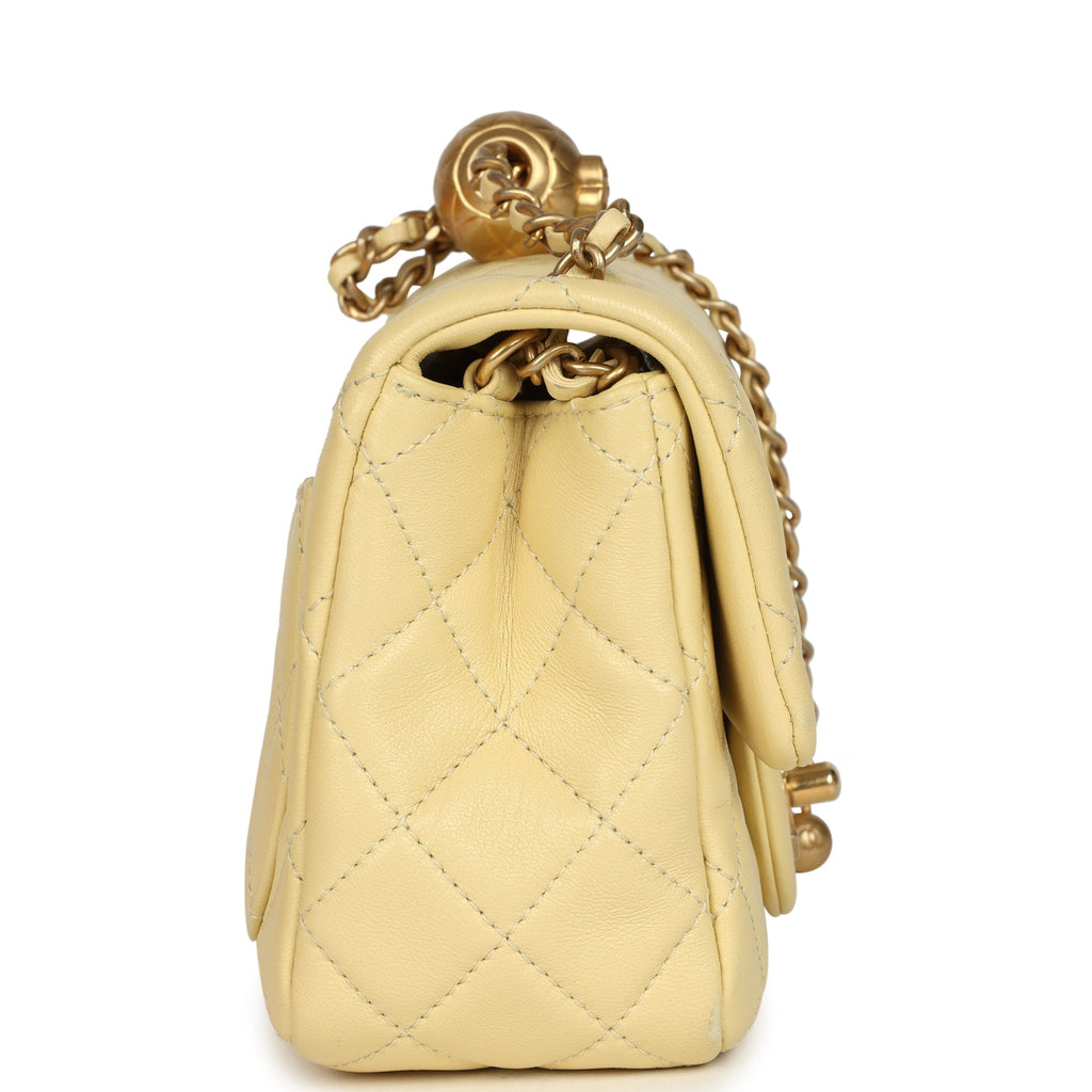 pre-owned-chanel-mini-pearl-crush-square-flap-bag-yellow-lambskin-brushed-gold-metal