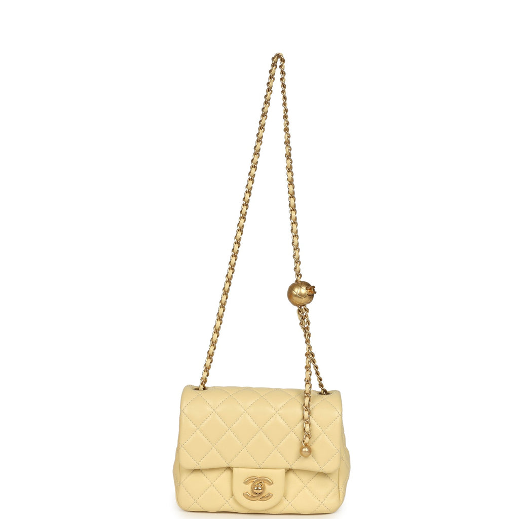 pre-owned-chanel-mini-pearl-crush-square-flap-bag-yellow-lambskin-brushed-gold-metal