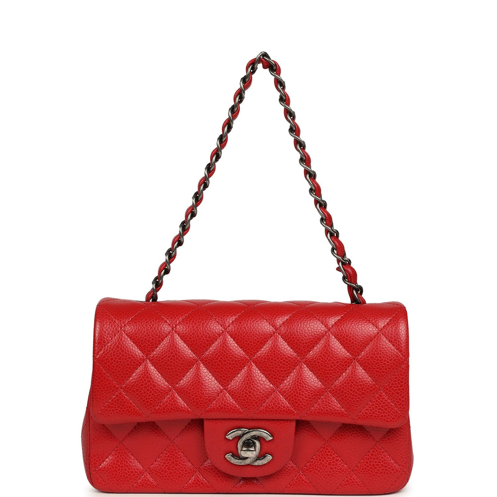 pre-owned-chanel-mini-classic-rectangular-flap-bag-red-caviar-aged-ruthenium-metal