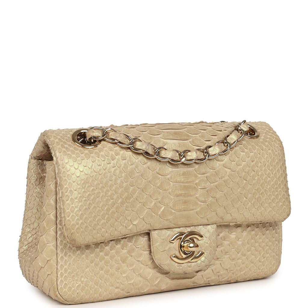 pre-owned-chanel-mini-rectangular-flap-bag-iridescent-gold-python-gold-metal