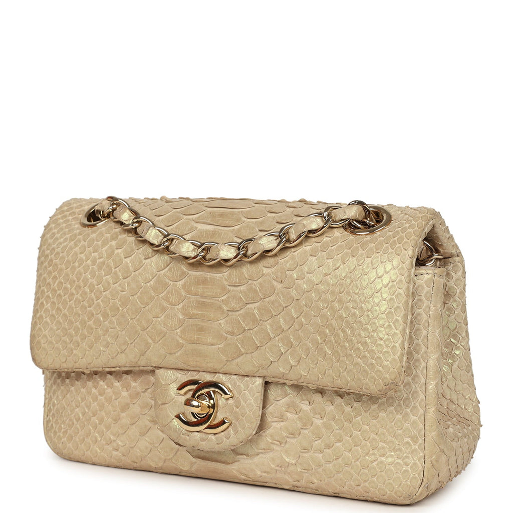 pre-owned-chanel-mini-rectangular-flap-bag-iridescent-gold-python-gold-metal