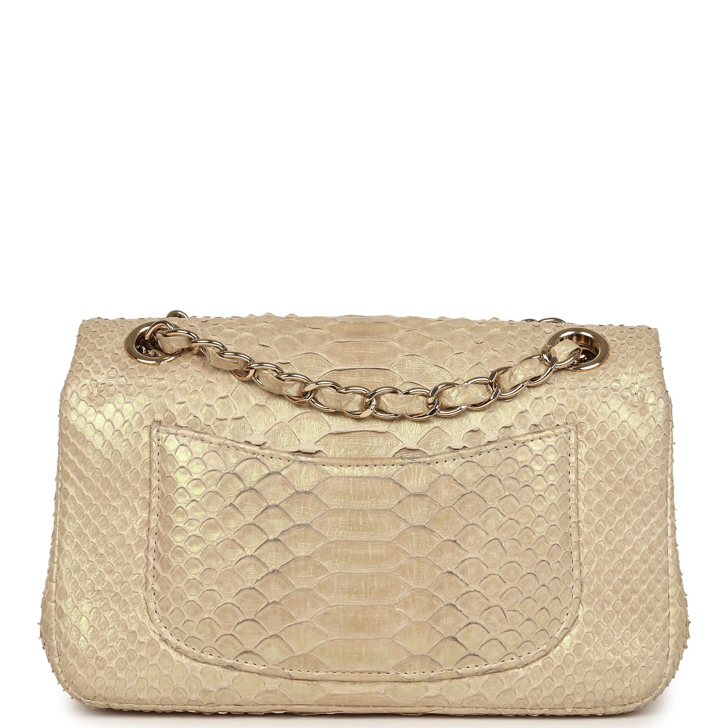 pre-owned-chanel-mini-rectangular-flap-bag-iridescent-gold-python-gold-metal