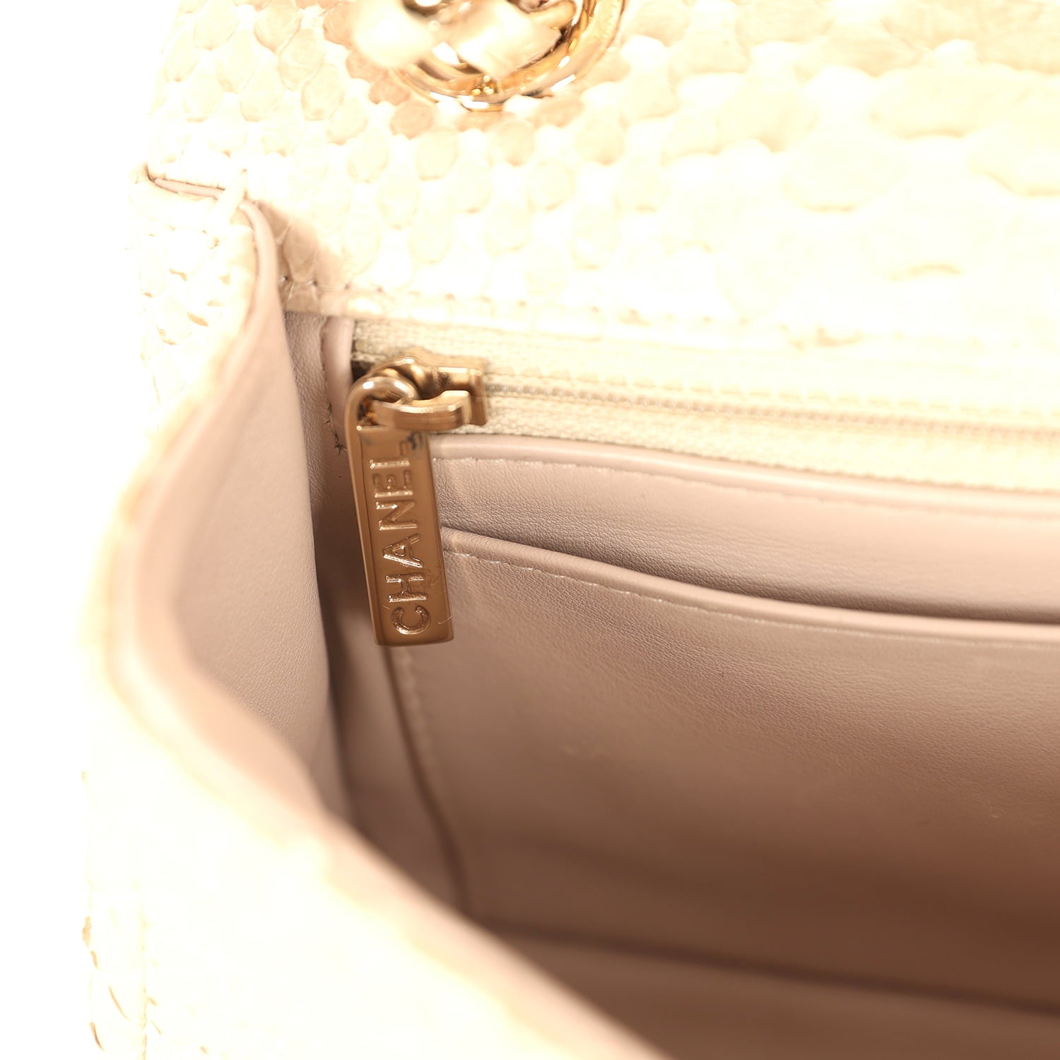 pre-owned-chanel-mini-rectangular-flap-bag-iridescent-gold-python-gold-metal