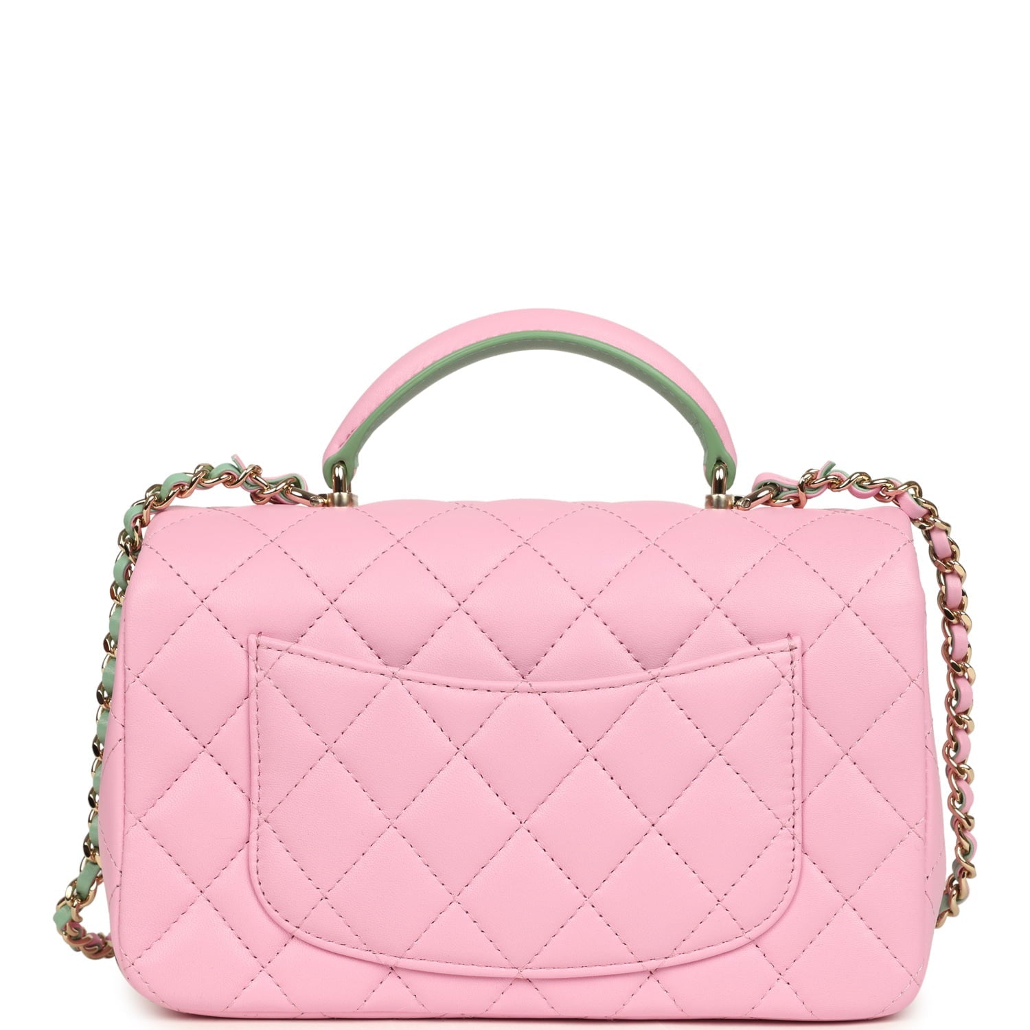 chanel-mini-rectangular-flap-bag-with-top-handle-pink-and-green-lambskin-light-gold-metal