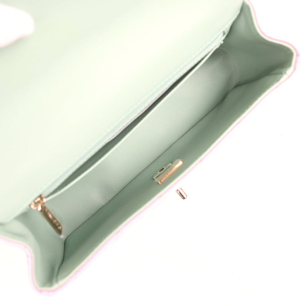 chanel-mini-rectangular-flap-bag-with-top-handle-pink-and-green-lambskin-light-gold-metal