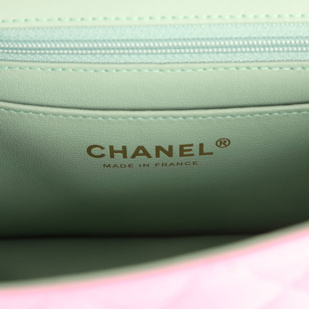 chanel-mini-rectangular-flap-bag-with-top-handle-pink-and-green-lambskin-light-gold-metal