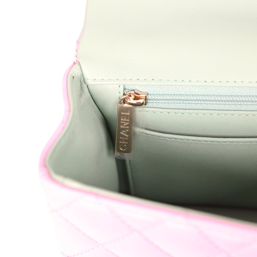 chanel-mini-rectangular-flap-bag-with-top-handle-pink-and-green-lambskin-light-gold-metal