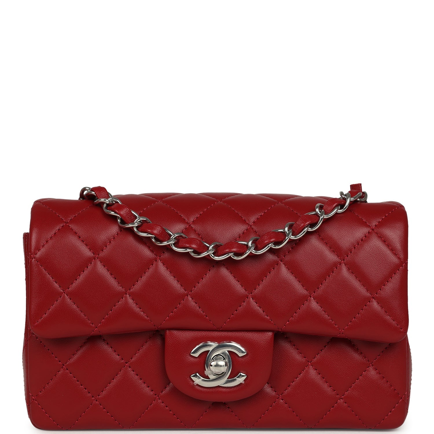 chanel-mini-classic-rectangular-flap-bag-red-lambskin-silver-metal