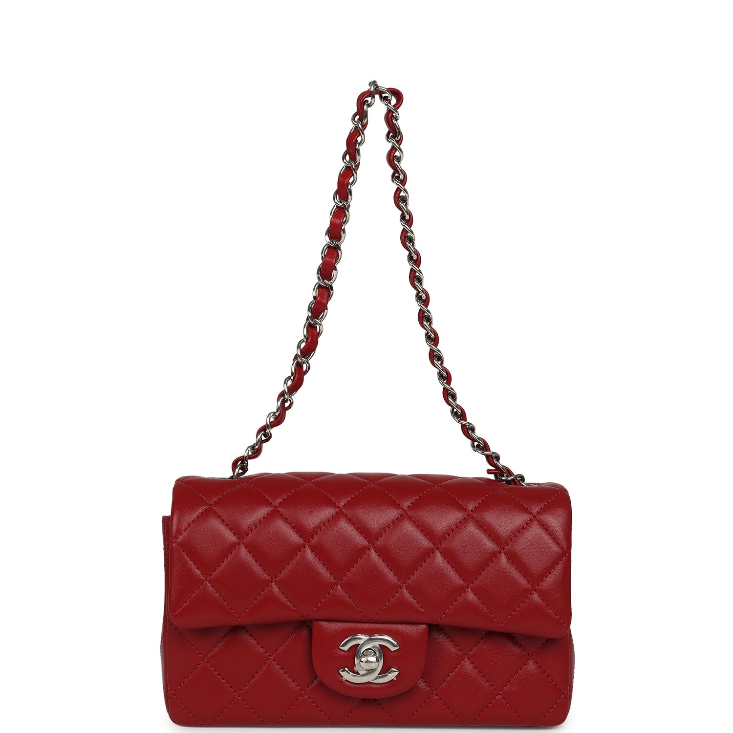 chanel-mini-classic-rectangular-flap-bag-red-lambskin-silver-metal