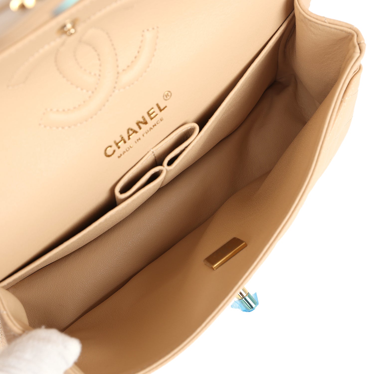 chanel-small-classic-double-flap-bag-beige-caviar-gold-metal-5