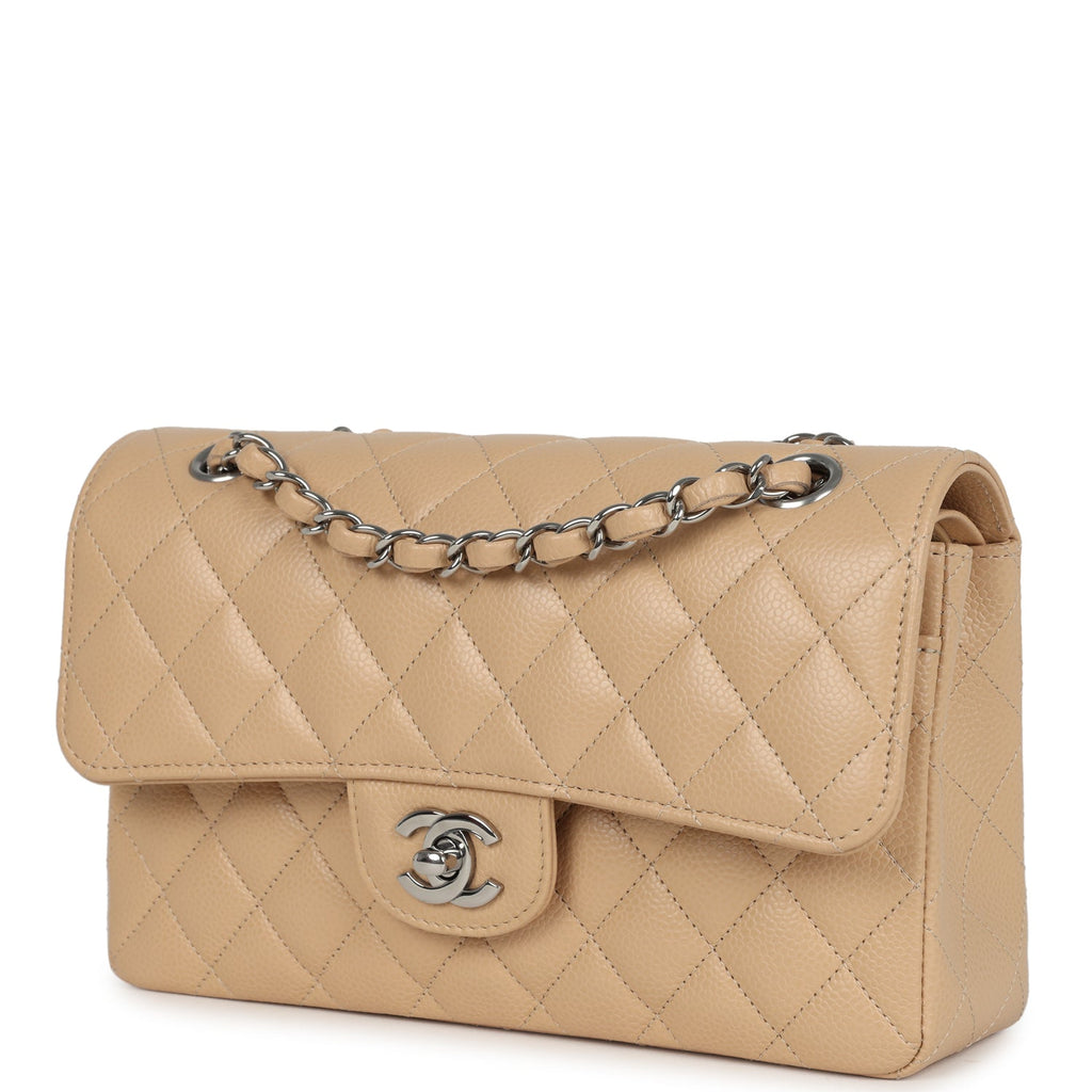 chanel-small-classic-double-flap-bag-beige-caviar-silver-metal