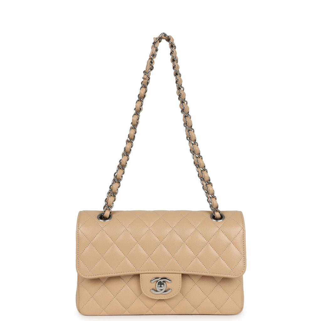 chanel-small-classic-double-flap-bag-beige-caviar-silver-metal
