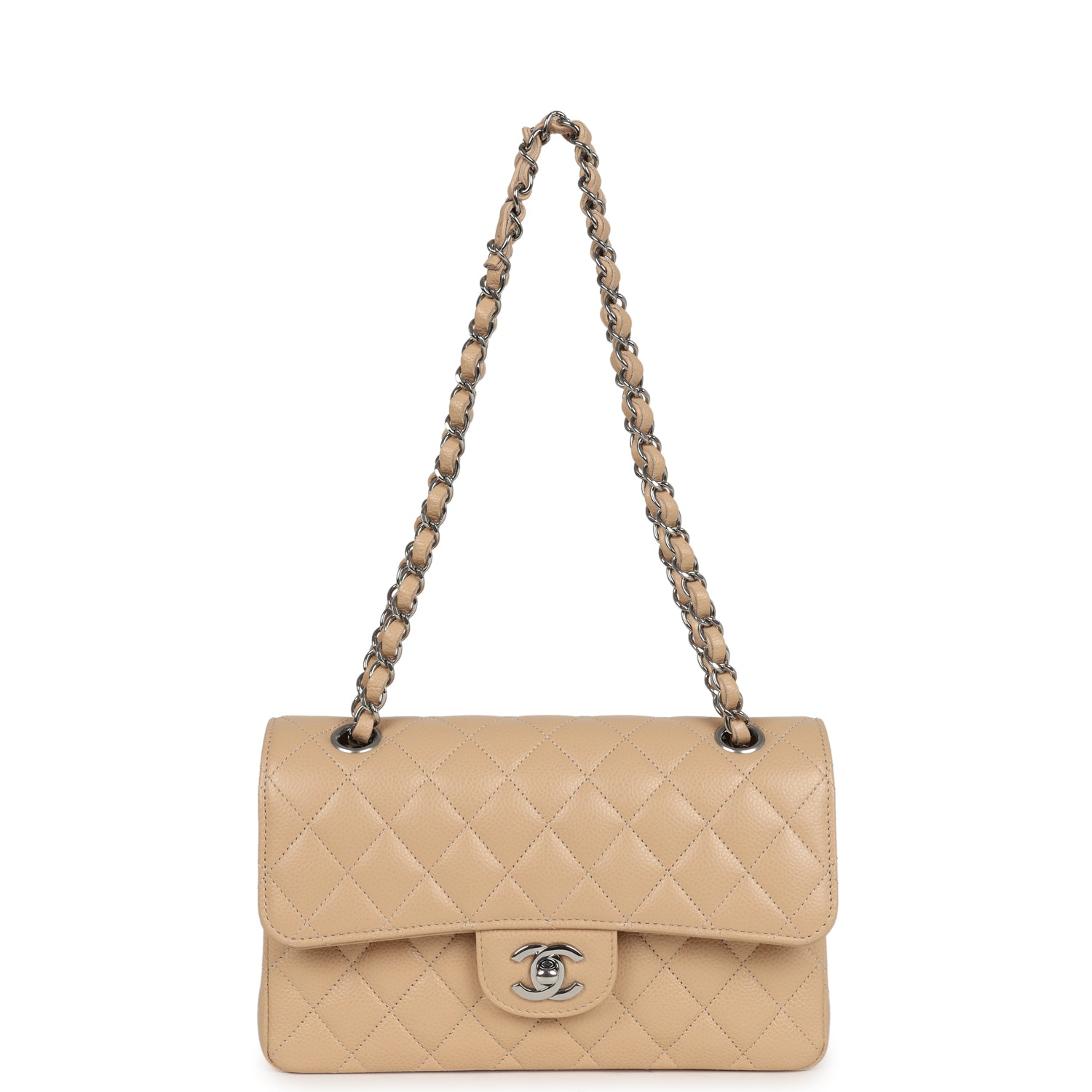 chanel-small-classic-double-flap-bag-beige-caviar-silver-metal