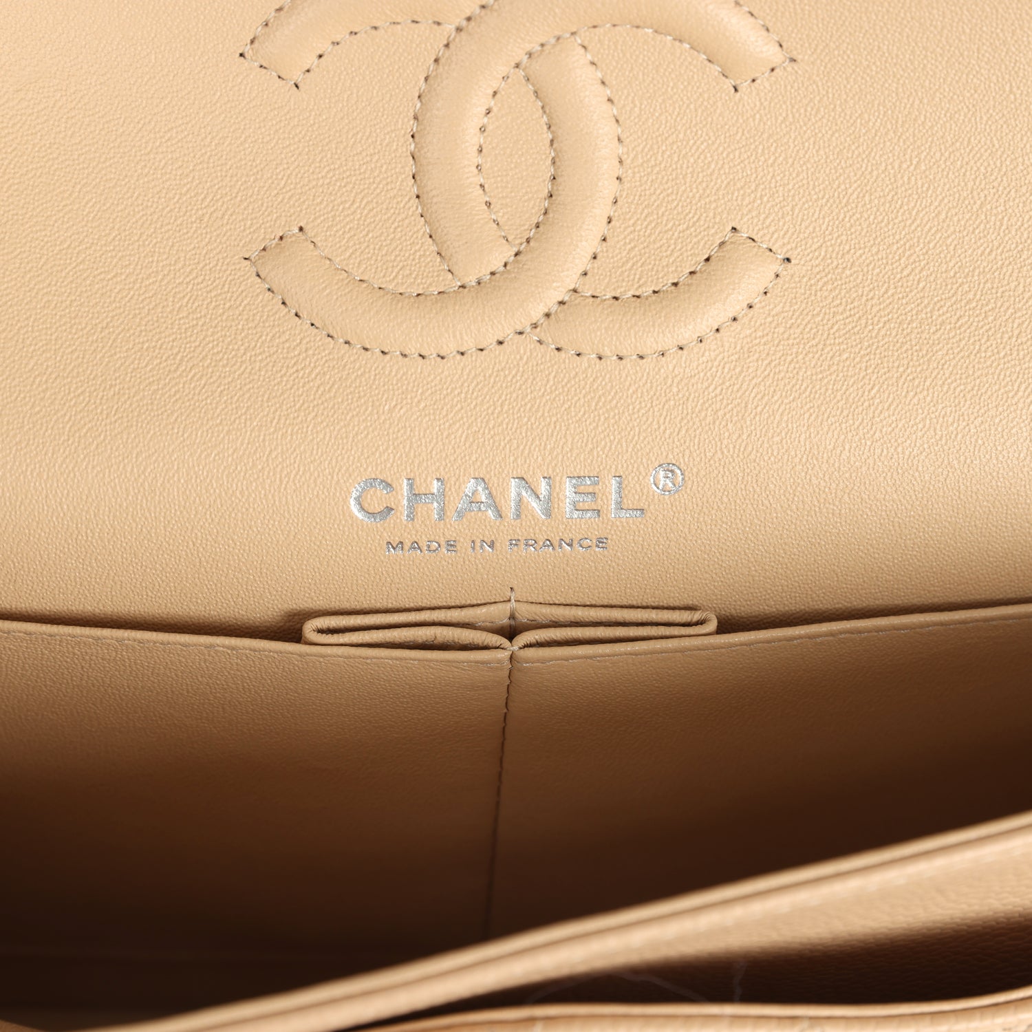 chanel-small-classic-double-flap-bag-beige-caviar-silver-metal
