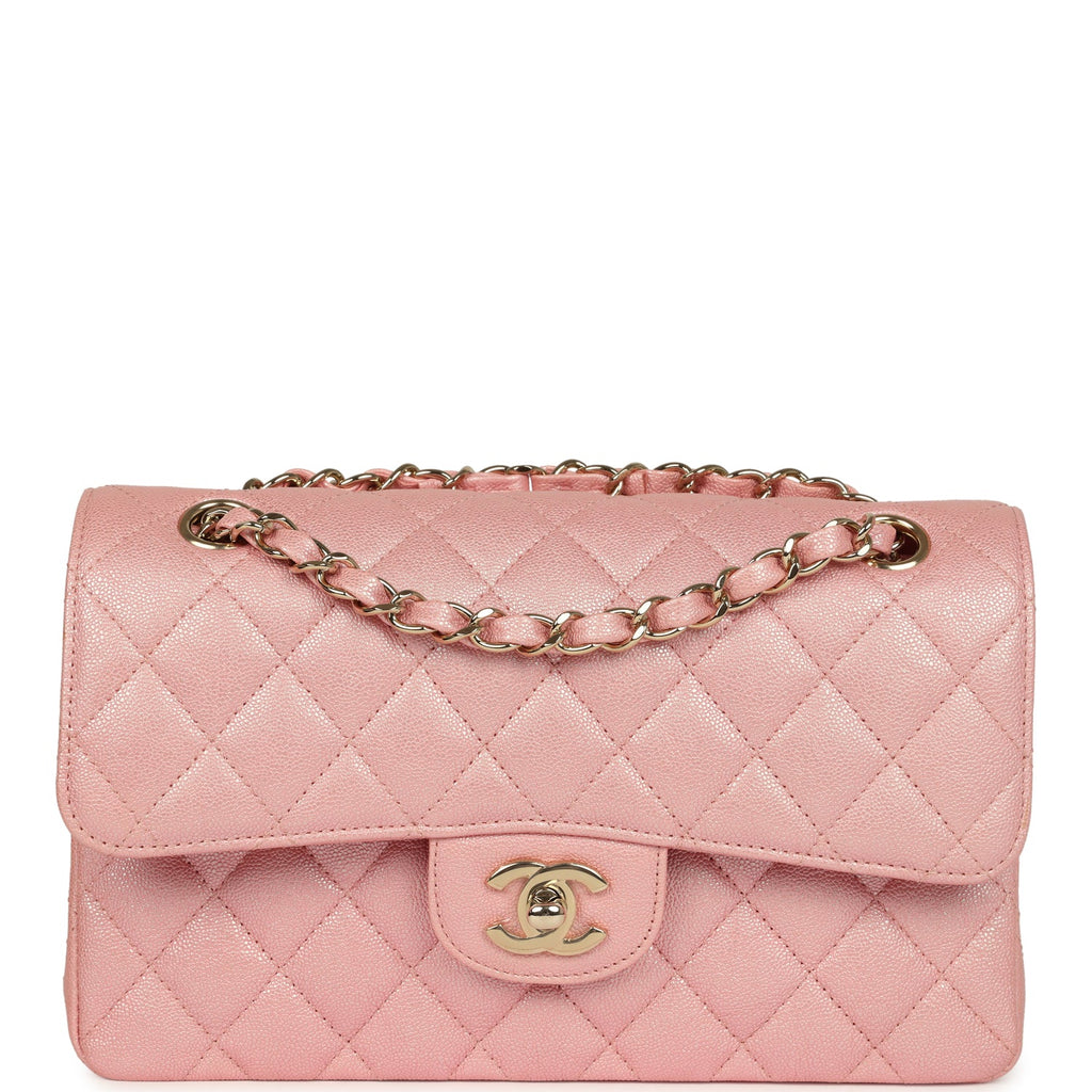 chanel-small-classic-double-flap-bag-pink-iridescent-caviar-light-gold-metal