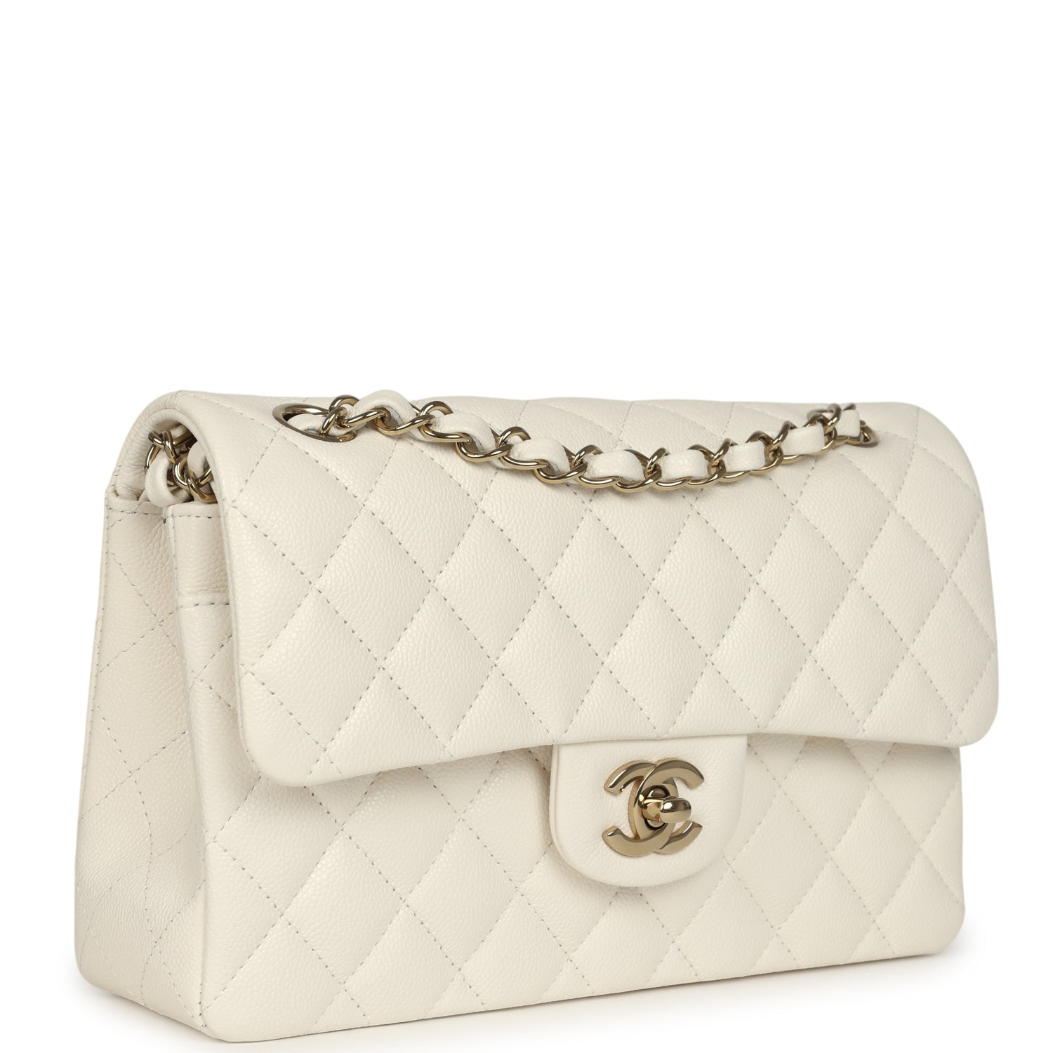 chanel-small-classic-double-flap-bag-white-shiny-caviar-light-gold-metal