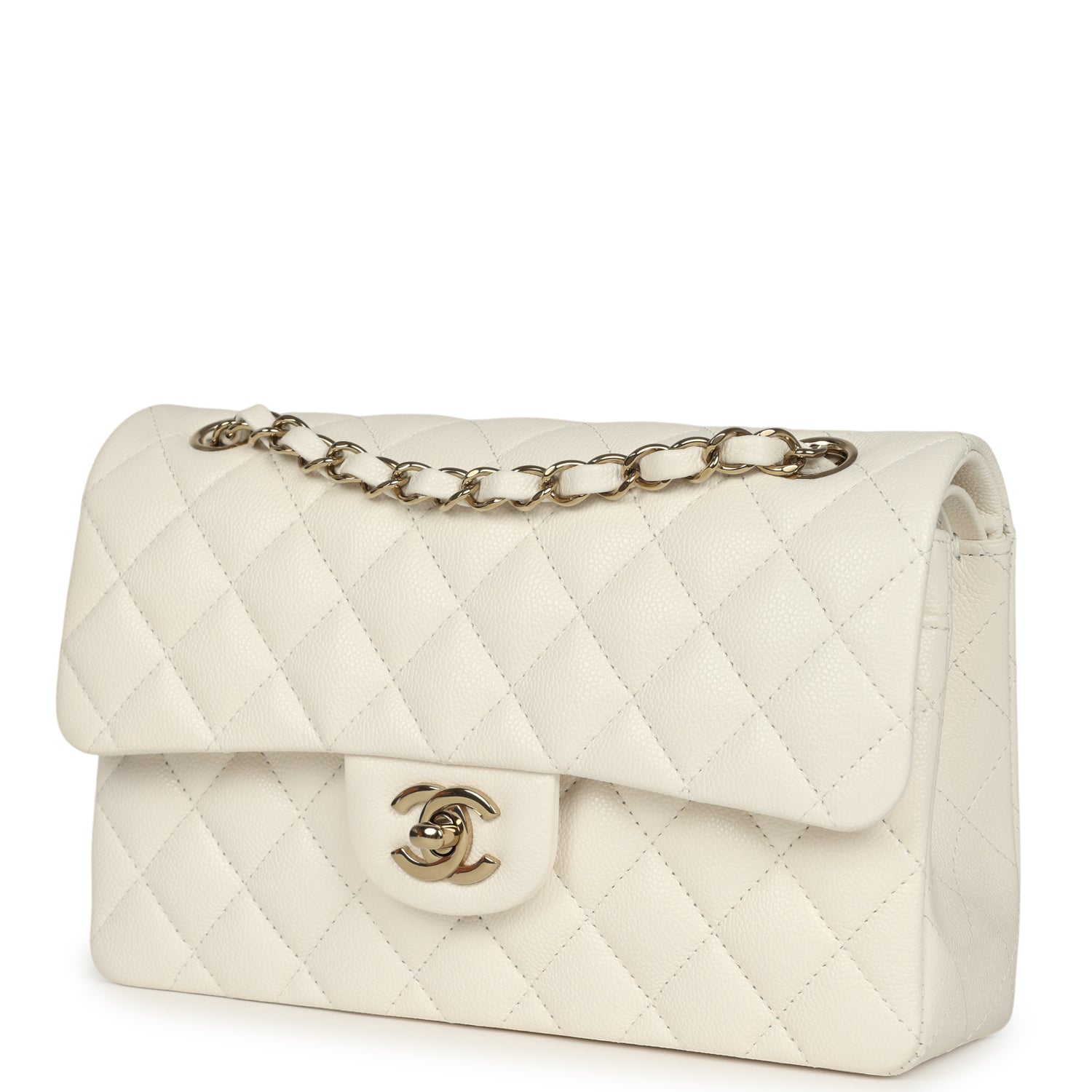 chanel-small-classic-double-flap-bag-white-shiny-caviar-light-gold-metal