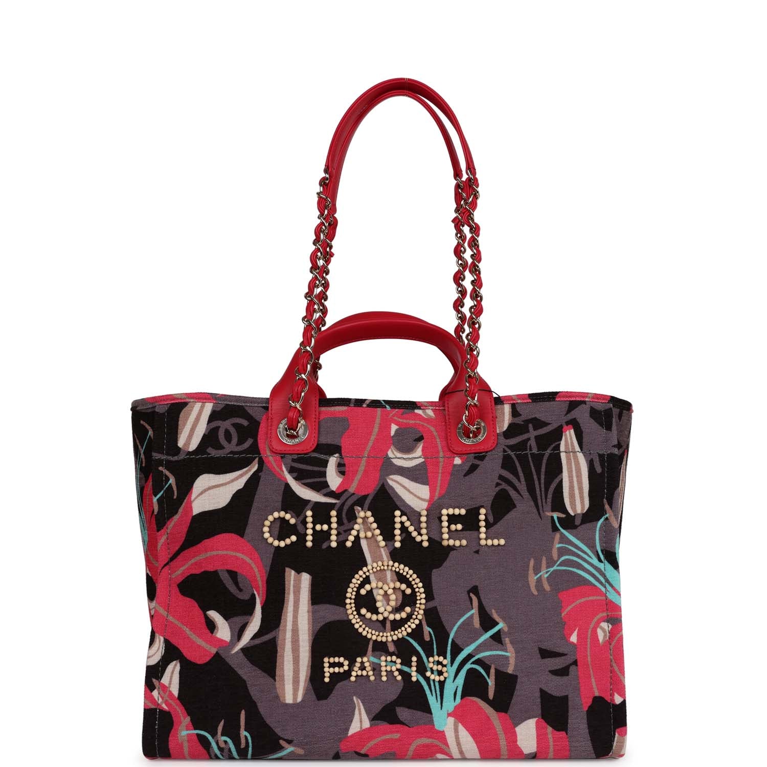 chanel-medium-deauville-shopping-tote-grey-and-pink-tropical-floral-velvet-light-gold-metal