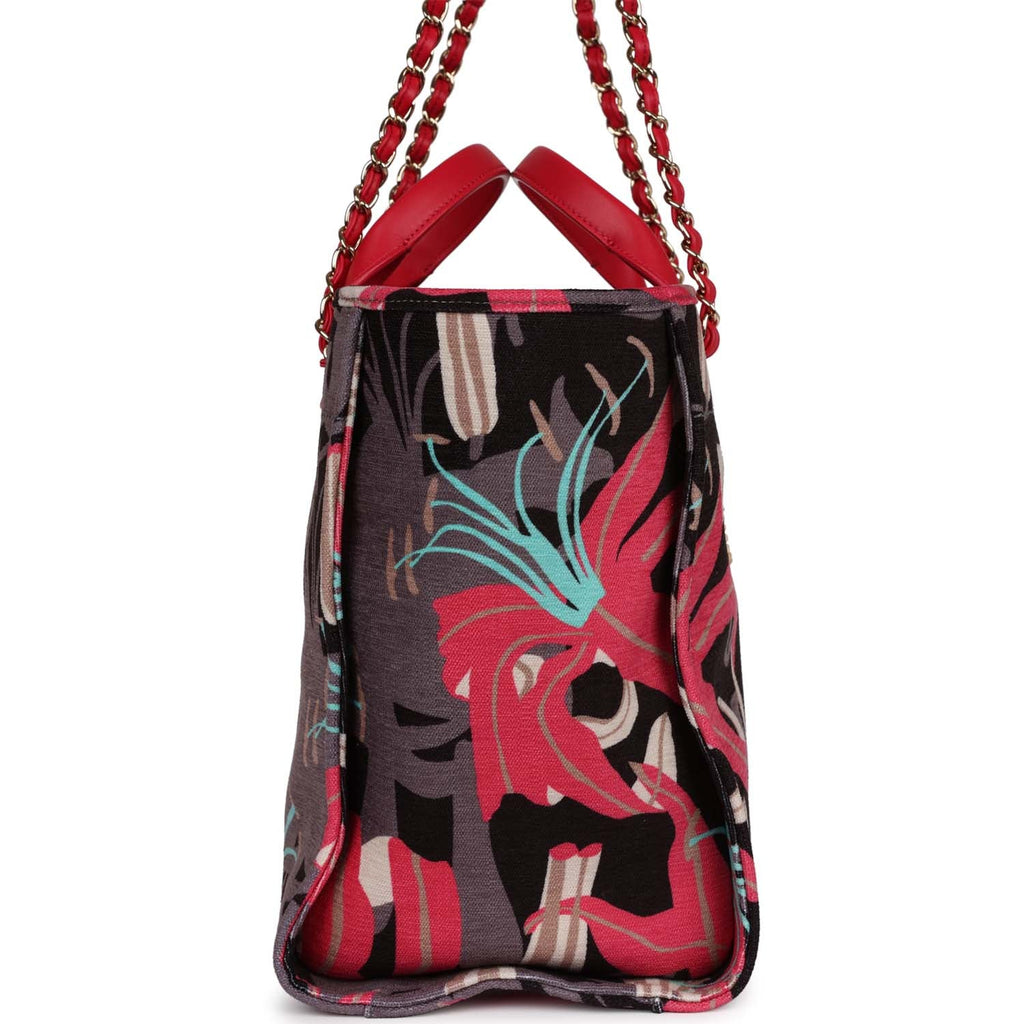chanel-medium-deauville-shopping-tote-grey-and-pink-tropical-floral-velvet-light-gold-metal