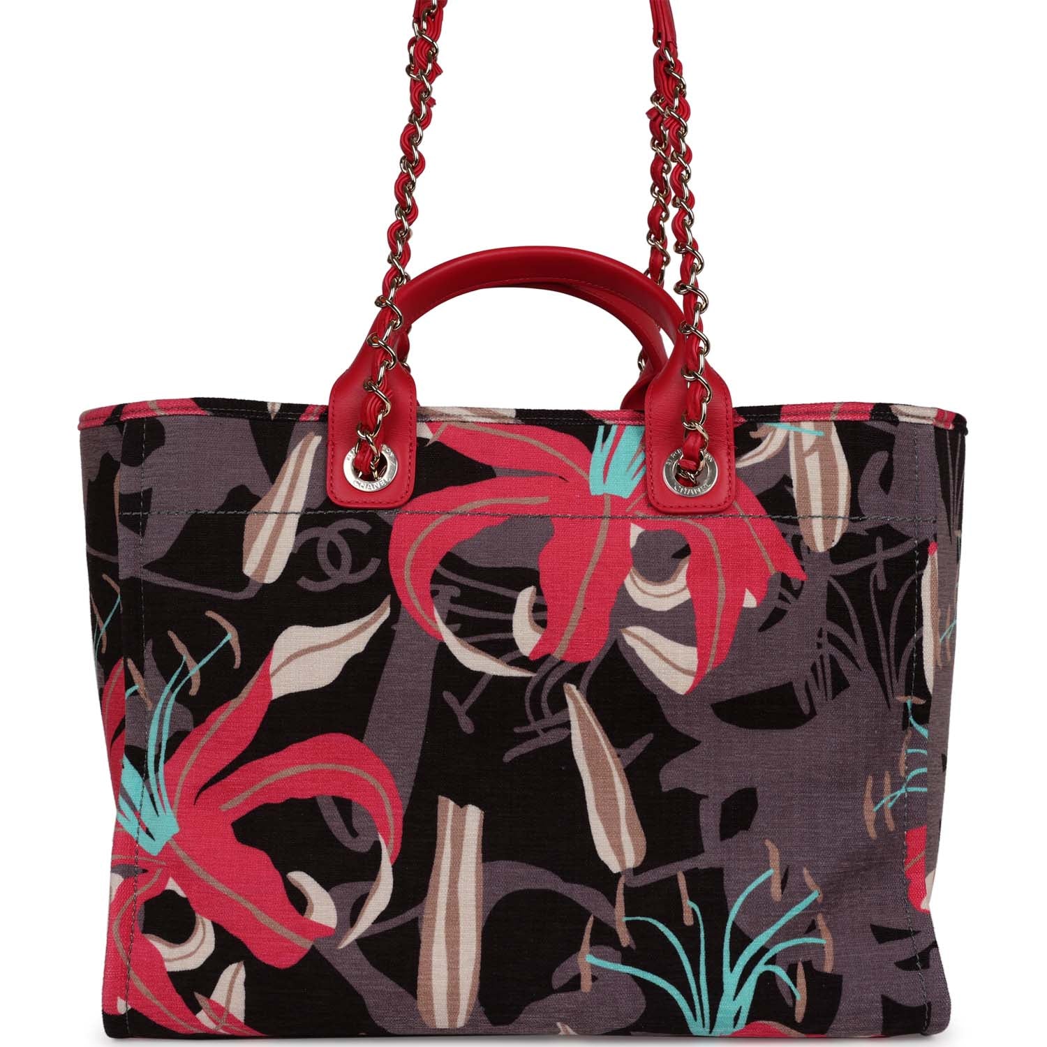 chanel-medium-deauville-shopping-tote-grey-and-pink-tropical-floral-velvet-light-gold-metal