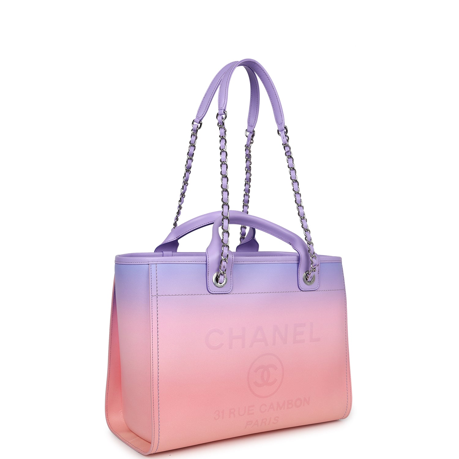 chanel-small-deauville-shopping-tote-pink-and-purple-ombre-calfskin-silver-metal